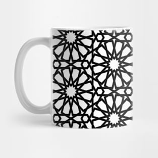 White and Black Star Moroccan Star Pattern Mug